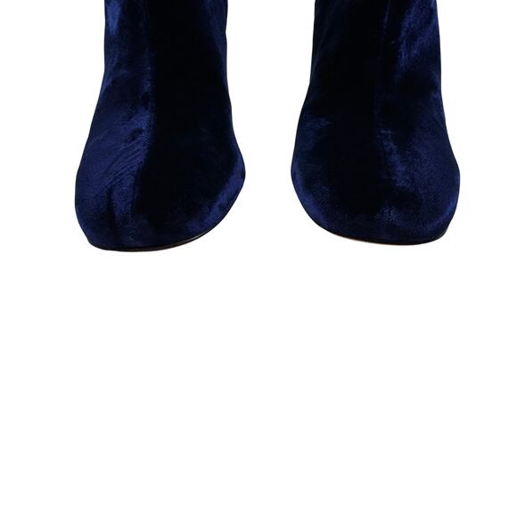 Marc Fisher Navy Blue Velvet Block Heel Booties Women's Size 9 - Picture 4 of 9